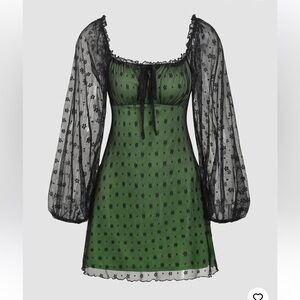 CIDER Floral Lace Ruffle Trim Dress - 0XL 🖤